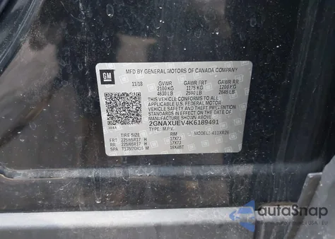 2019 Chevrolet Equinox Lt from USA, damaged, VIN 2GNAXUEV4K6189491